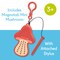 Magnatab Minis - Sensory Toys, Magnetic Drawing Tool, Toddler Writing Practice, Sensory Play, Fidget Toys, Stylus Included, Travel-Friendly, Ages 3+ - Mushroom